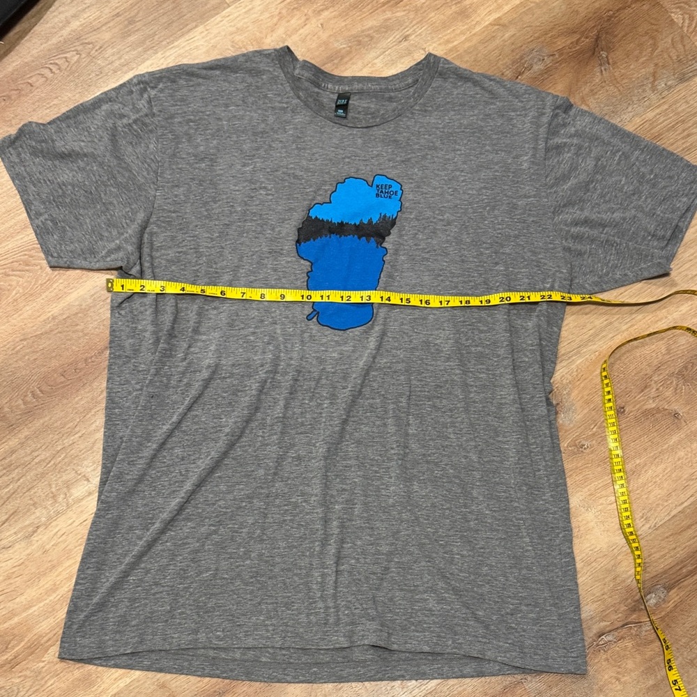 Dist Rict Keep Tahoe Blue Heather Gray Tee Size 2XL